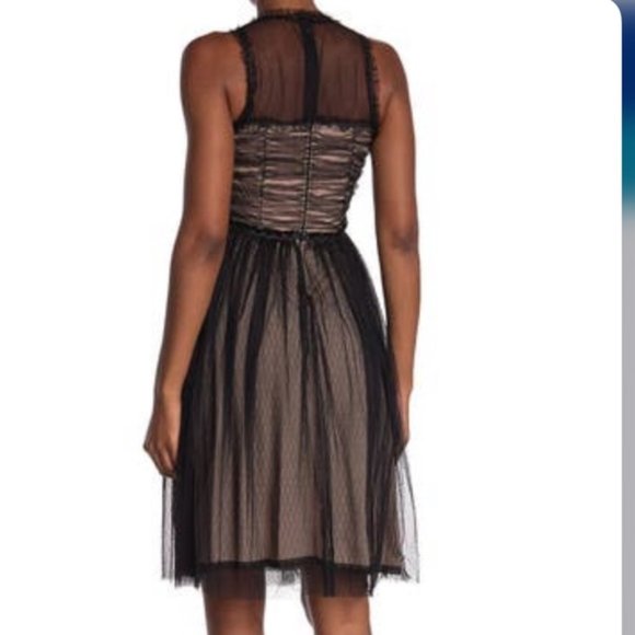 NWT Max Studio Illusion Mesh Sleeveless Empire Dress Size 6 - Picture 2 of 9